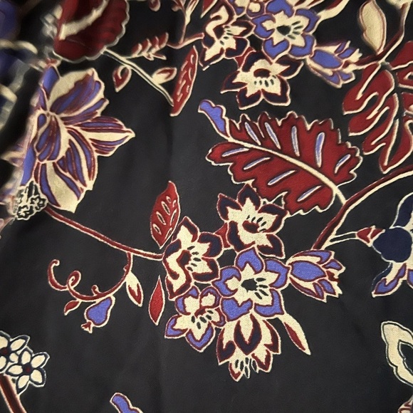 BLL black flower tropical bohemian long sleeve top women’s large - Picture 8 of 8